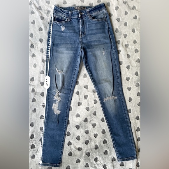 Arizona Jean Co high rise skinny ripped jeans size 3 - Picture 7 of 10